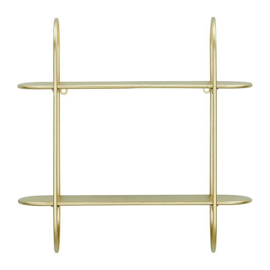 Danya B. Two-Tier Warm Gold Metal Hanging Bracket Wall Mounted Shelf