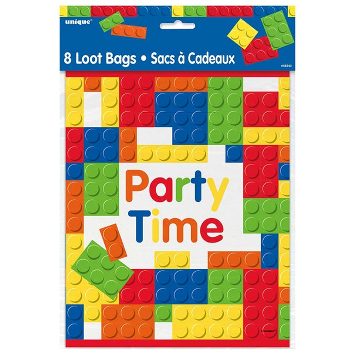 Unique Industries Building Blocks Birthday Goodie Bags, 8ct