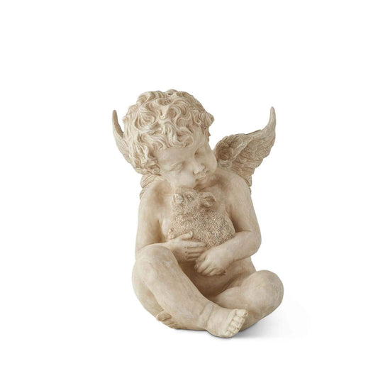 K&K Interiors Figurine, 15.5 Inch, White Washed