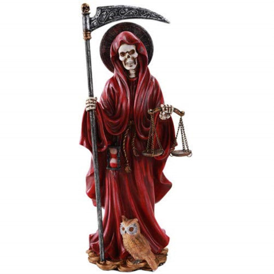 Pacific Trading Giftware Santa Muerte Saint of Holy Death Standing Religious Statue 10 Inch (Red) Love Passion Relationship
