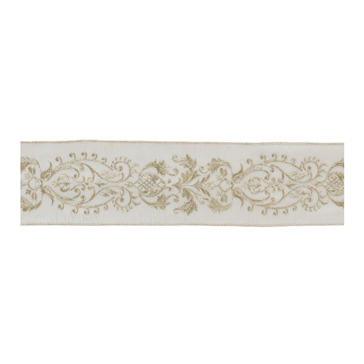 Melrose Decorative Ribbon Trim, 4" x 5 yards, white