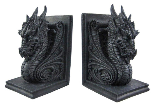 Pacific Trading Gothic Dragon Bookends Midieval Book Ends Evil Medieval 8266