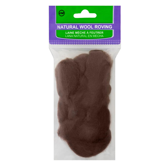 CLOVER Natural Wool Roving, Brown