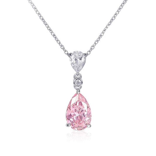 Diamond Treats Necklace, 25 mm, Light Pink-Silver