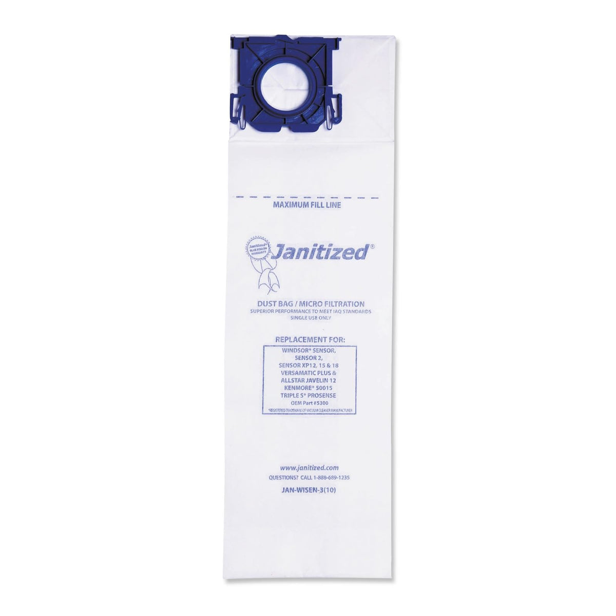Janitized Vacuum Cleaner Bag, Blue