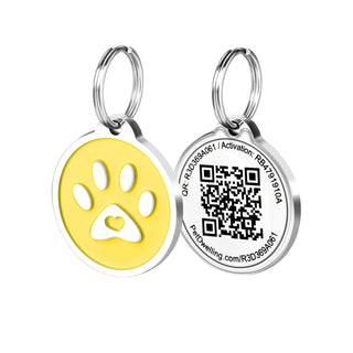 Pet Dwelling Label, 1.14 inches diameter, Yellow Paw