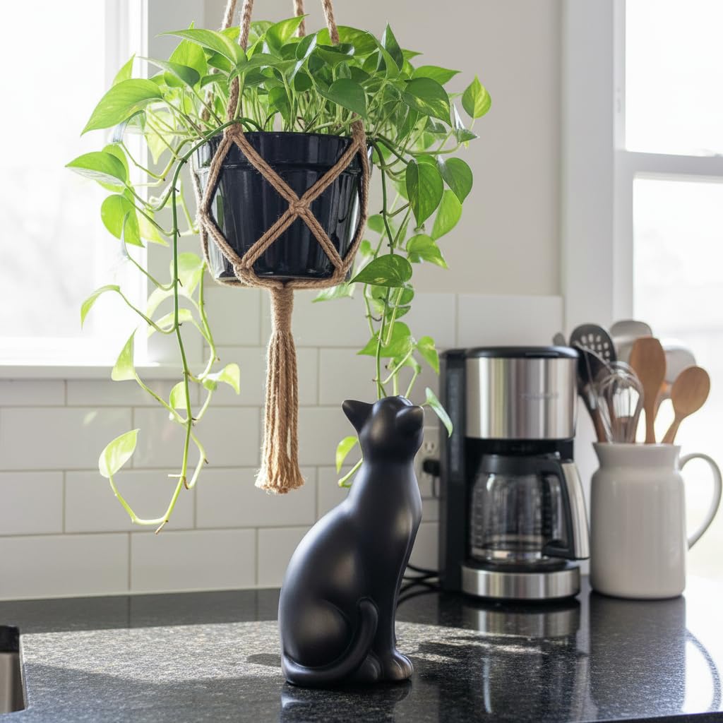 Comfy Hour Farmhouse Collection 9" Polyresin Standing Cat Decoration, Black