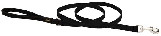 Lupine Pet Basics 1/2" Black 6-foot Padded Handle Leash for Small Pets