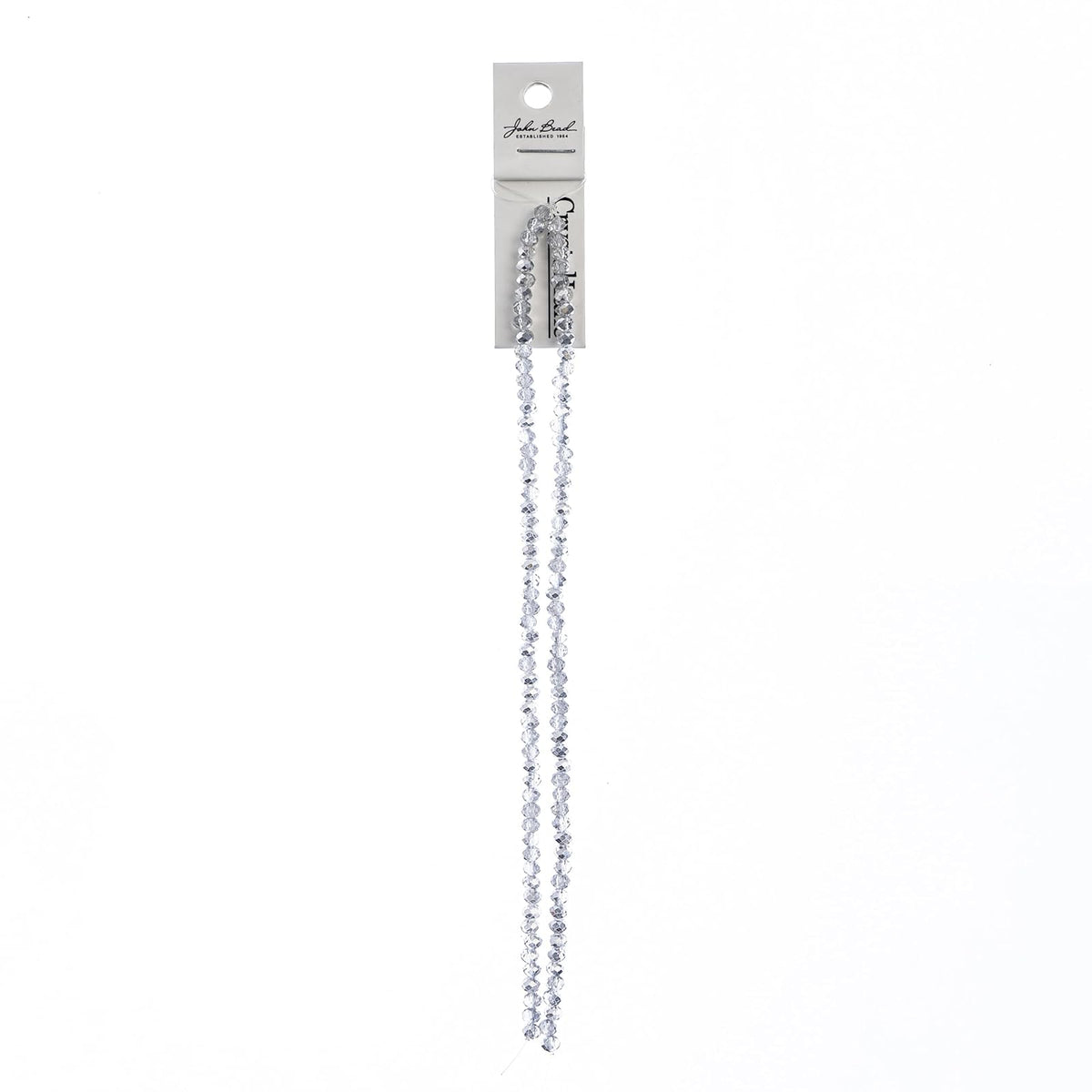 John Bead Craft Bead, 3mm x 4mm, Transparent Half Silver Iris