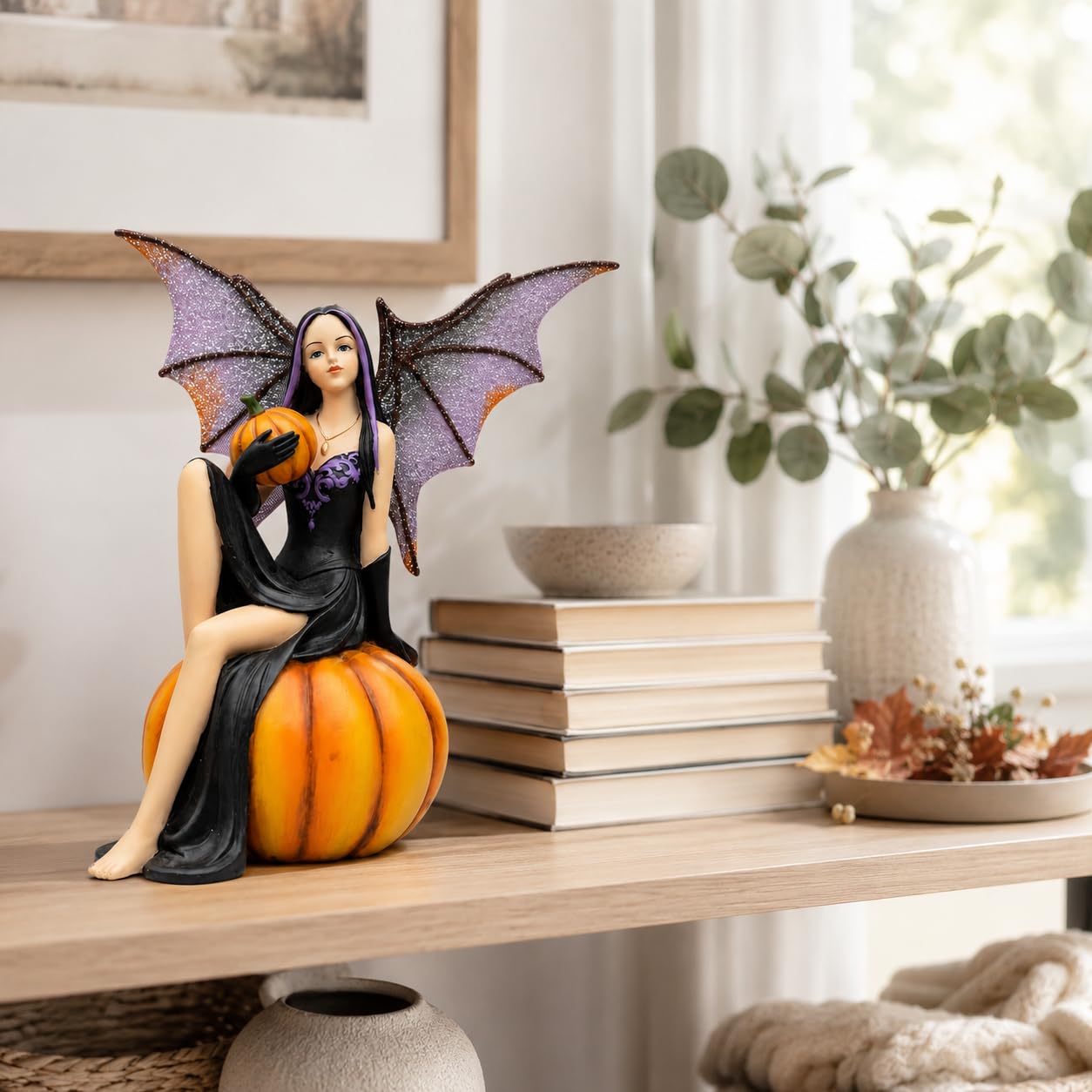 Comfy Hour 5.9 Inch Witch Fairy Figurine, Pumpkin Gothic Statue