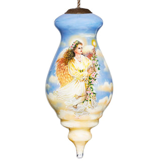 Inner Beauty Hanging Ornament, 6" L, White With Gold Accents