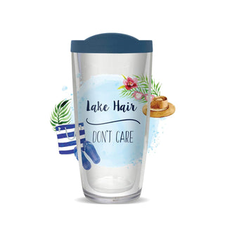 Signature Tumblers Hair Styling Agent, Lake Hair Dont Care w/ Blue Lid, Modern
