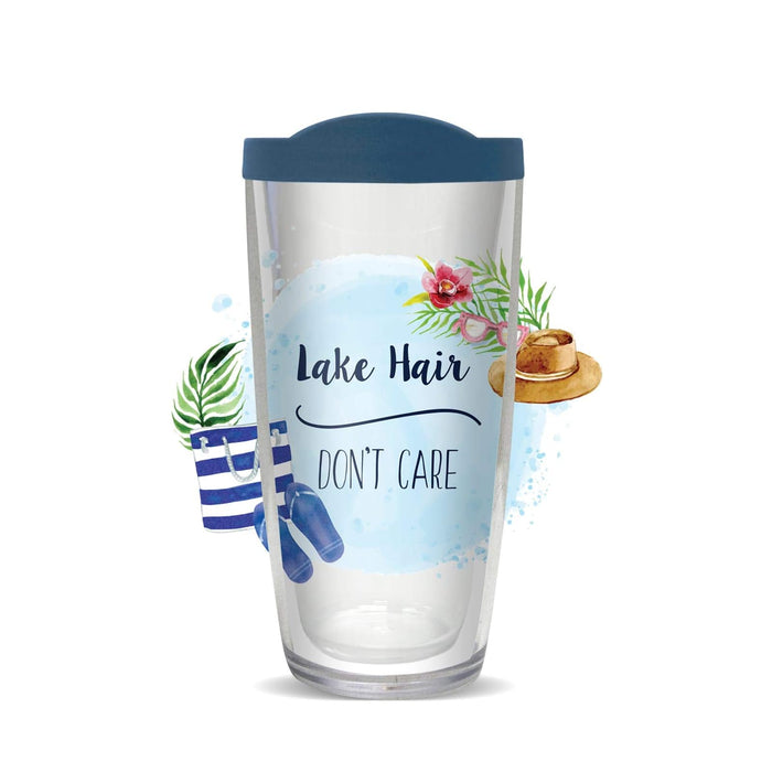 Signature Tumblers Hair Styling Agent, Lake Hair Dont Care w/ Blue Lid, Modern