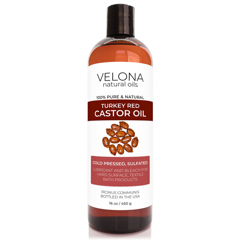 velona Castor Oil Turkey Red 16 oz | 100% Pure and Natural Carrier Oil | Cold Pressed