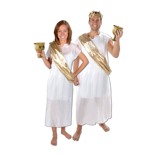 Beistle Toga Set, One Size Fits Most White/Gold 16.8 x 8.8 x 0.8 inches