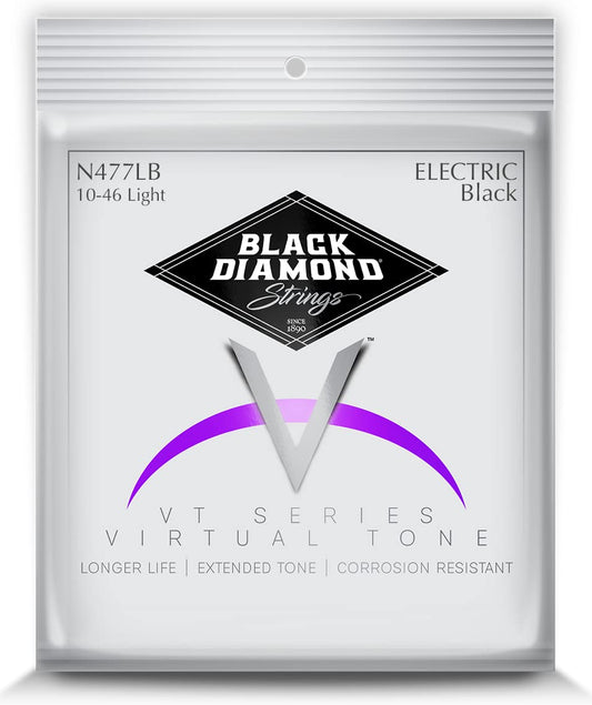 Black Diamond Strings® N477LB Black Diamond Electric Black Coated Nickel Regular .010BP.013BP.017BP.026NB.036NB.046NB