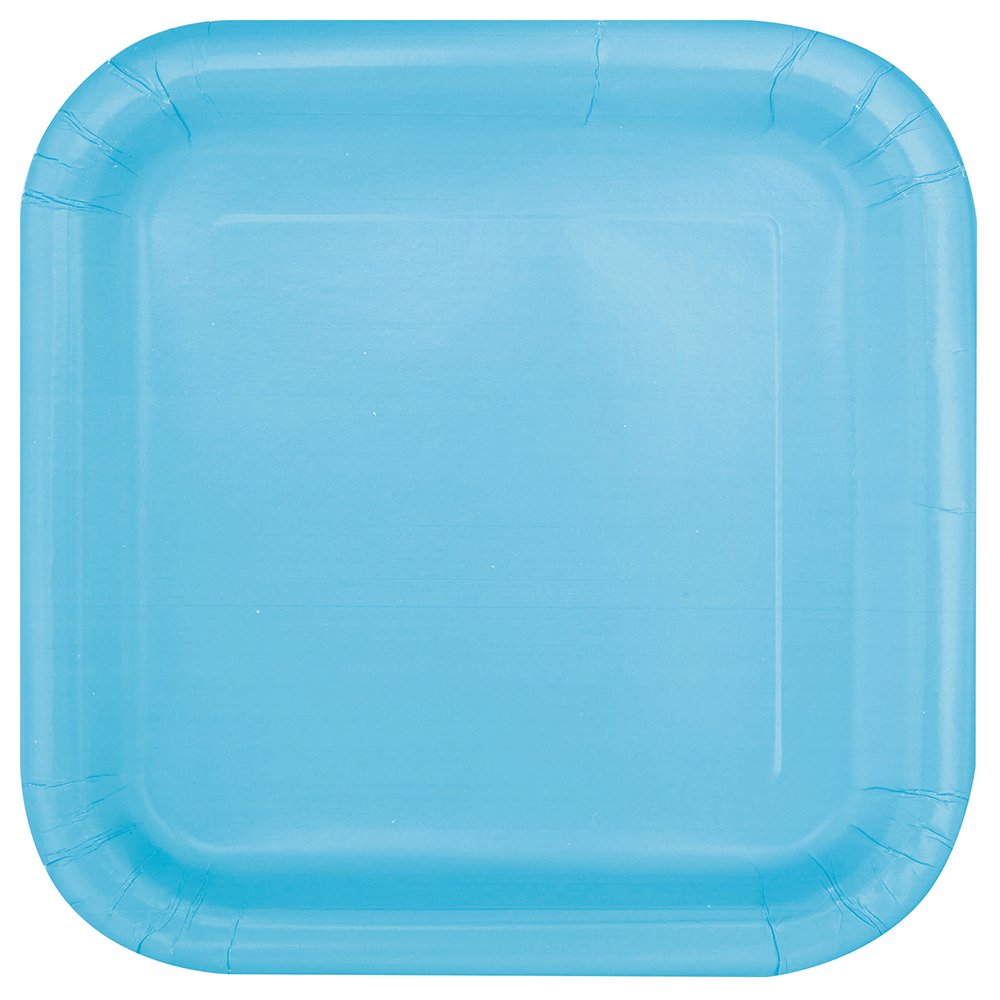 Unique Party Dishware Plate, 7", Light Blue