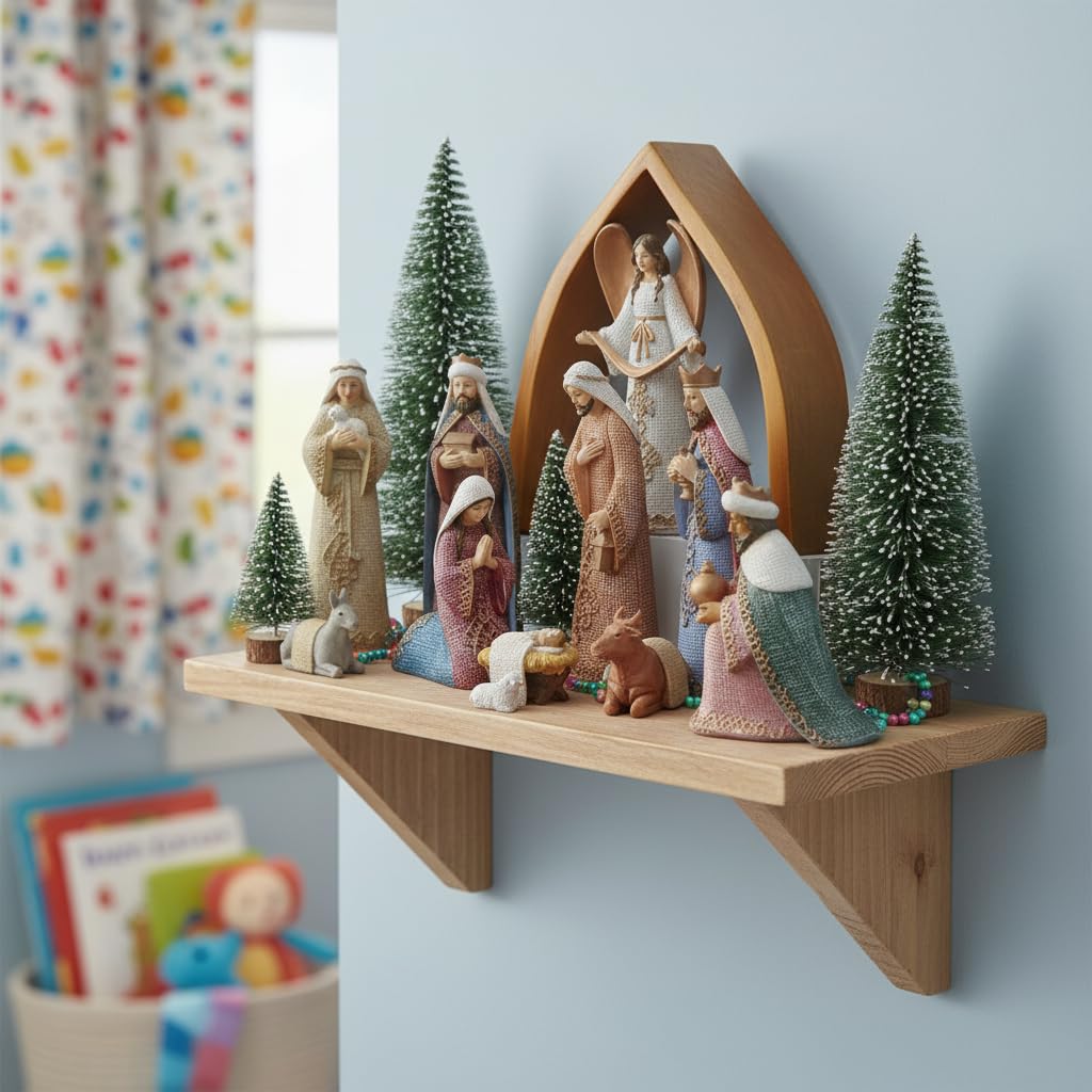 Comfy Hour The Story of Jesus Nativity Scene Collection Baby Jesus Holy Family with Angel Christmas Nativity Scene Figurine, Set of 11 Pieces, Perfect for Christmas, Polyresin