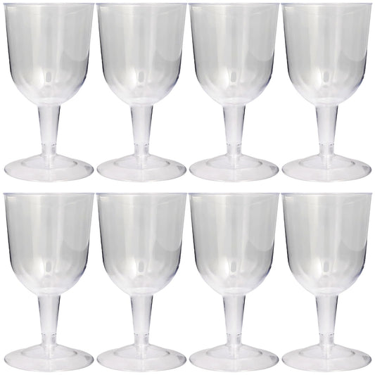 Unique Industries 5.5oz Clear Plastic Wine Glasses, 8ct
