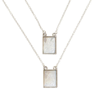 Roman Infinity Scapular Layered Silver Tone 26 inch Zinc Metal Multi Tiered Necklace