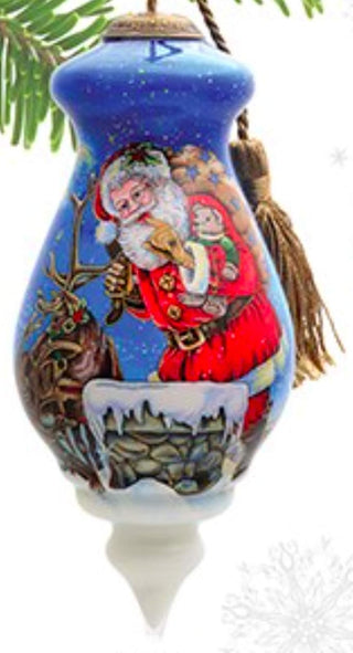 Inner Beauty 1610242 Naughty or Nice Hand Painted Blown Glass Christmas Ornament