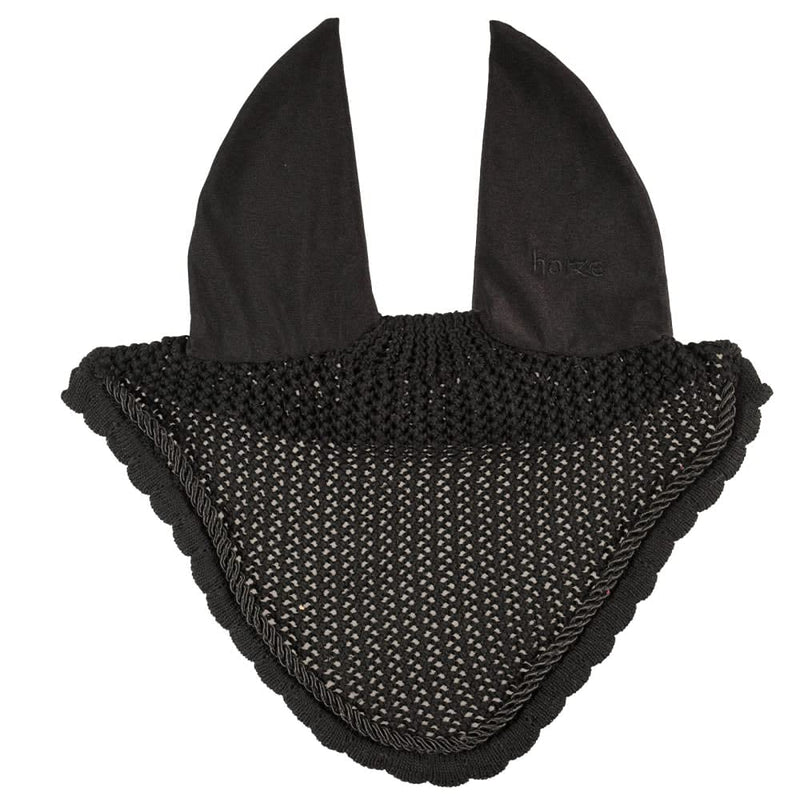 HORZE River Ear Net - Black/Black - Horse