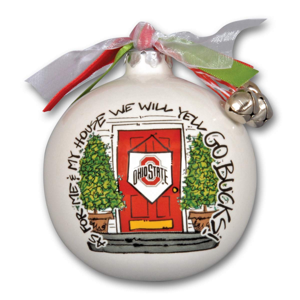 Magnolia Lane Hanging Ornament, 3.5 inches, Ohio State Buckeyes