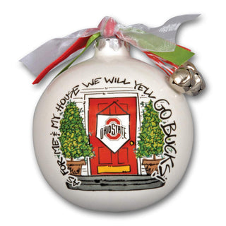Magnolia Lane Hanging Ornament, 3.5 inches, Ohio State Buckeyes