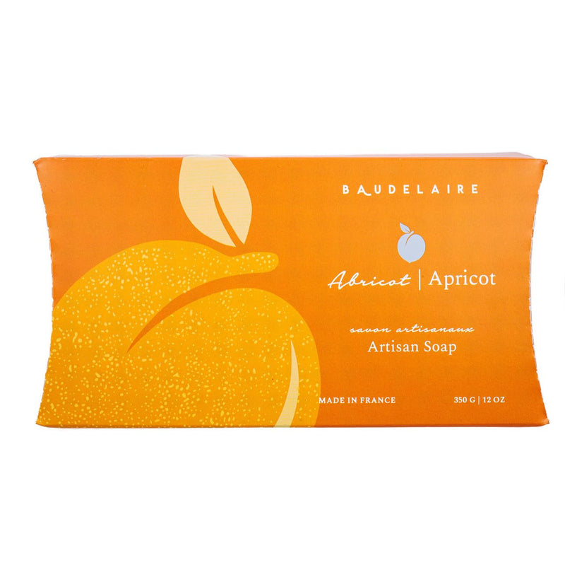 Baudelaire Apricot Soap, 12-ounce, With Gift Box, For Everyday Use, Bathroom Use, Skin Care