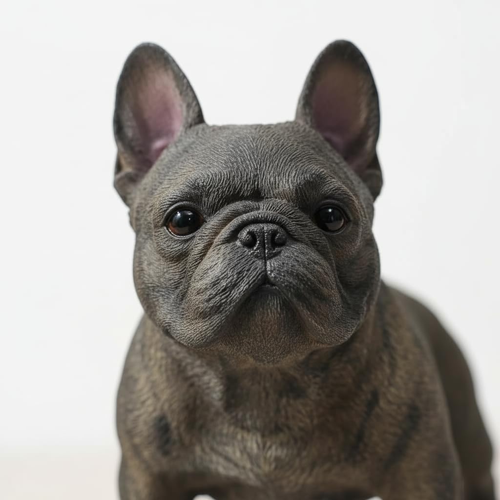 Comfy Hour Doggyland Collection, Miniature Dog Collectibles 6 Standing French Bulldog Figurine, Realistic Lifelike Animal Statue Home Decoration, Brindle, Polyresin