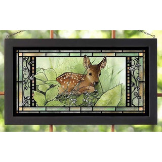 Wild Wings(MN) Wild Wings 5386600407 Stained Glass Art, 23-inch Width (Hidden Fawn)