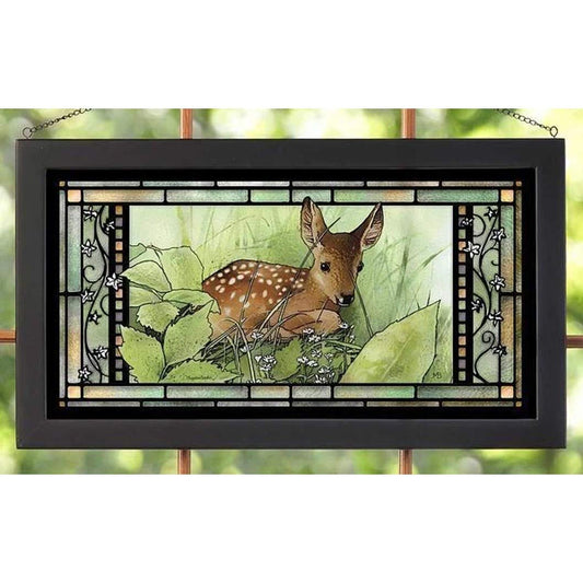 Wild Wings(MN) Wild Wings 5386600407 Stained Glass Art, 23-inch Width (Hidden Fawn)