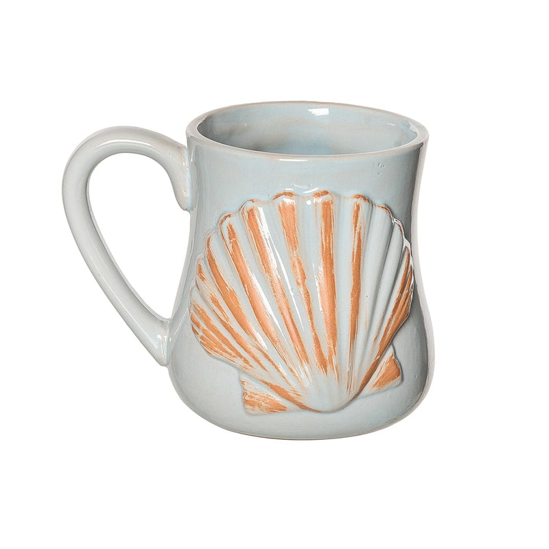 Beachcombers Shell Mug, 4.52-inch Height, Light Blue, Kitchen, Kitchen Accessories