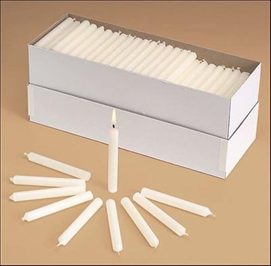 Creative Brands Church Service Memorial Vigil Ceremony Unscented White Candles, Box of 100, 1/2 x 4 1/4 Inch