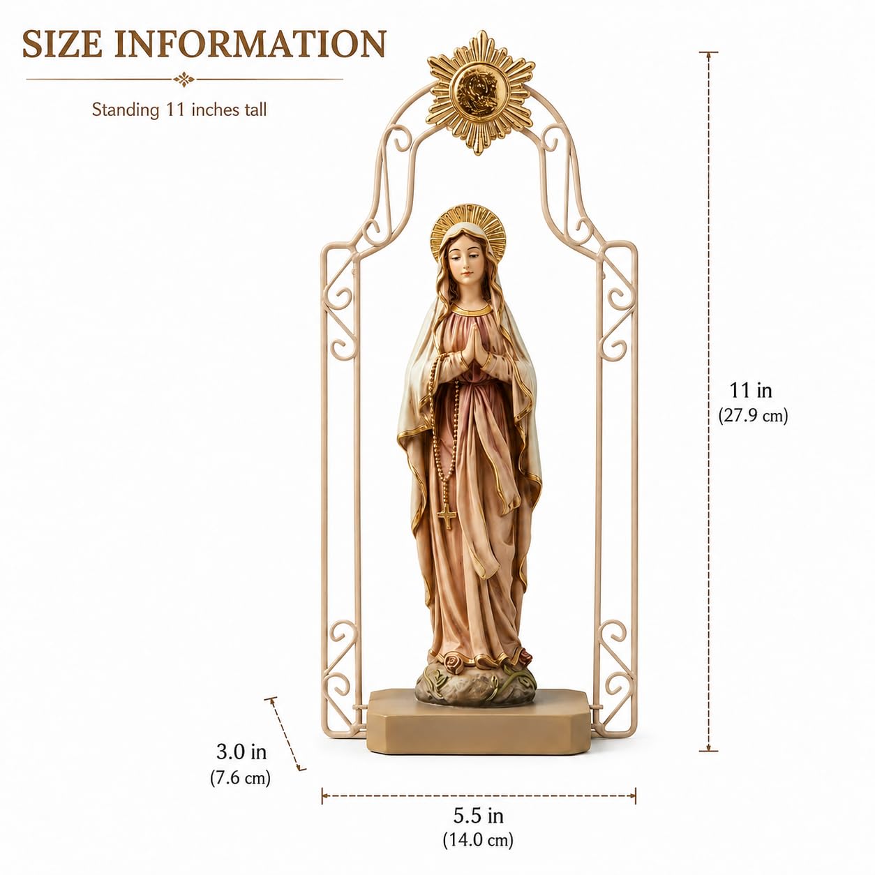 Comfy Hour The Story of Jesus Nativity Scene Collection 11" Religious Praying Virgin Mary Statue, The Blessed Mother of The Immaculate Concepcion Home Madonna Figurine, Polyresin