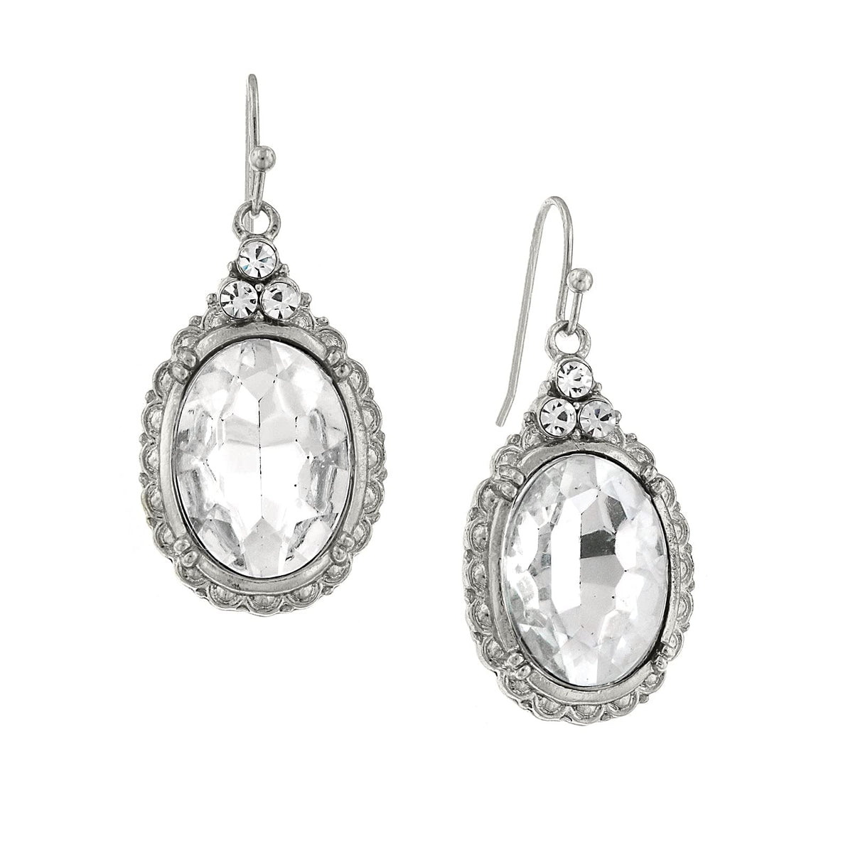 1928 Jewelry Company Earring, 1.63"H X 0.75"W, Silver