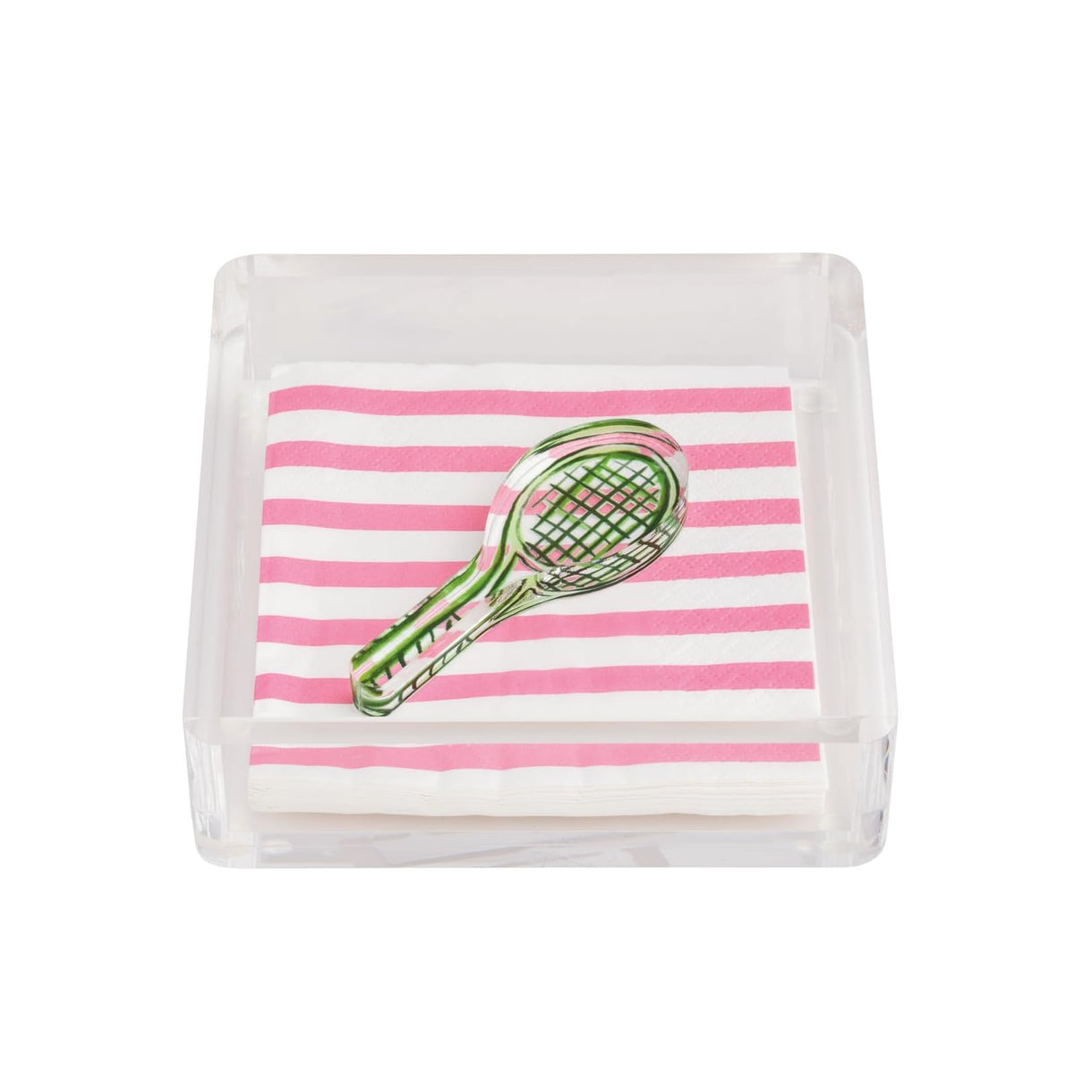 Mud Pie Napkin Holder, 6" x 6", Pink