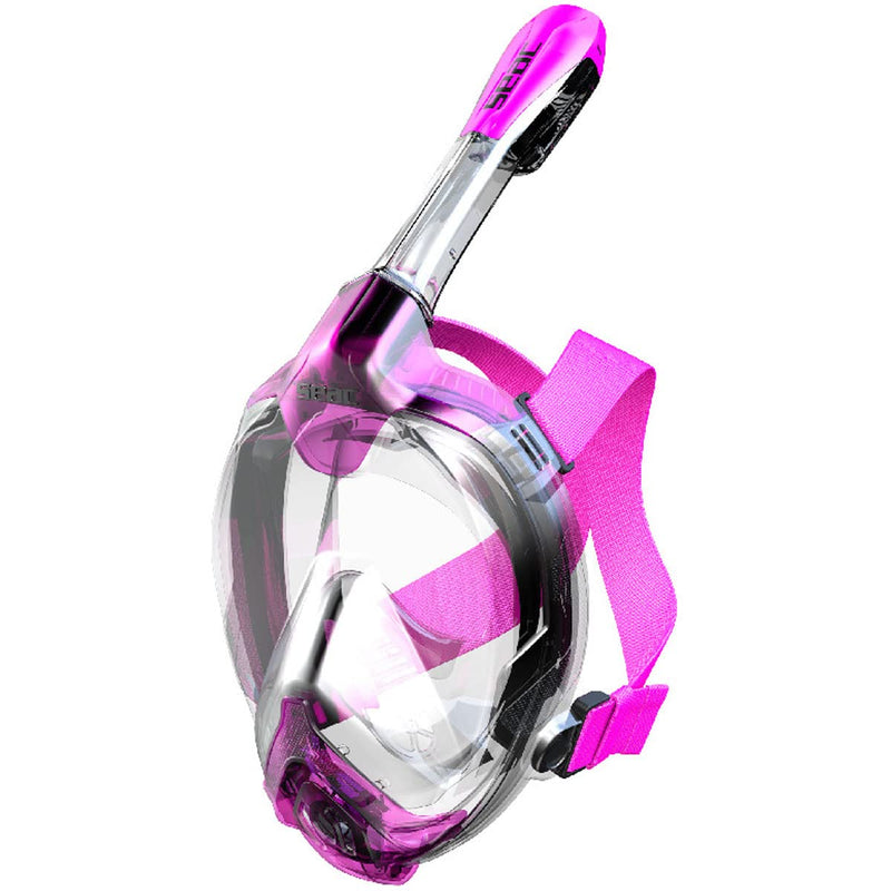 SEAC Libera Full Face Snorkeling Mask, Transparent/Pink, XS-S