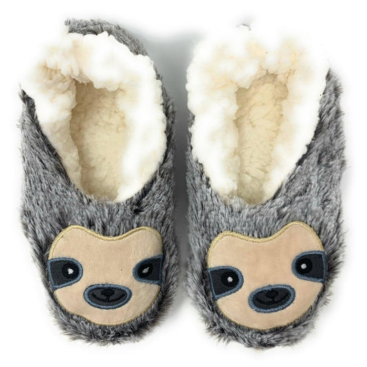 Oooh Yeah Socks Women's Cozy Slippers, Oooh Yeah Sherpa Socks Funny Fluffy Fuzzy Animal Comfy Soft House Slippers (M, Sloth Steps)
