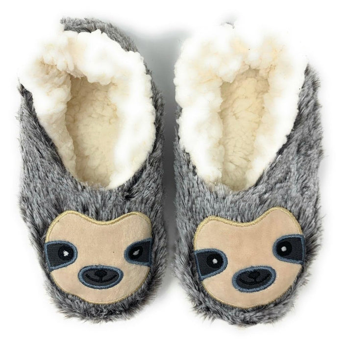Oooh Yeah Socks Women's Cozy Slippers, Oooh Yeah Sherpa Socks Funny Fluffy Fuzzy Animal Comfy Soft House Slippers (M, Sloth Steps)