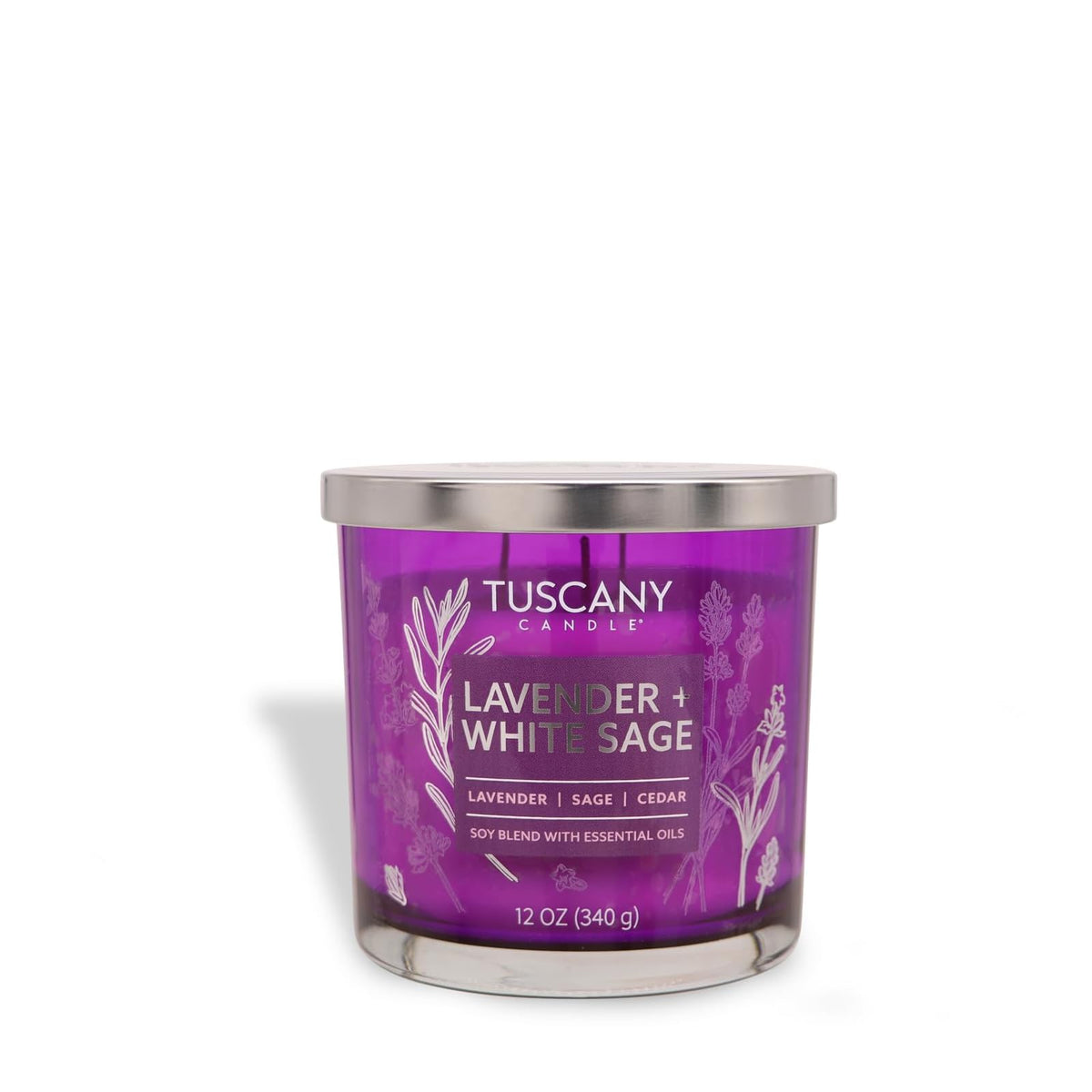 Tuscany Candle Candle, 12 oz, Purple