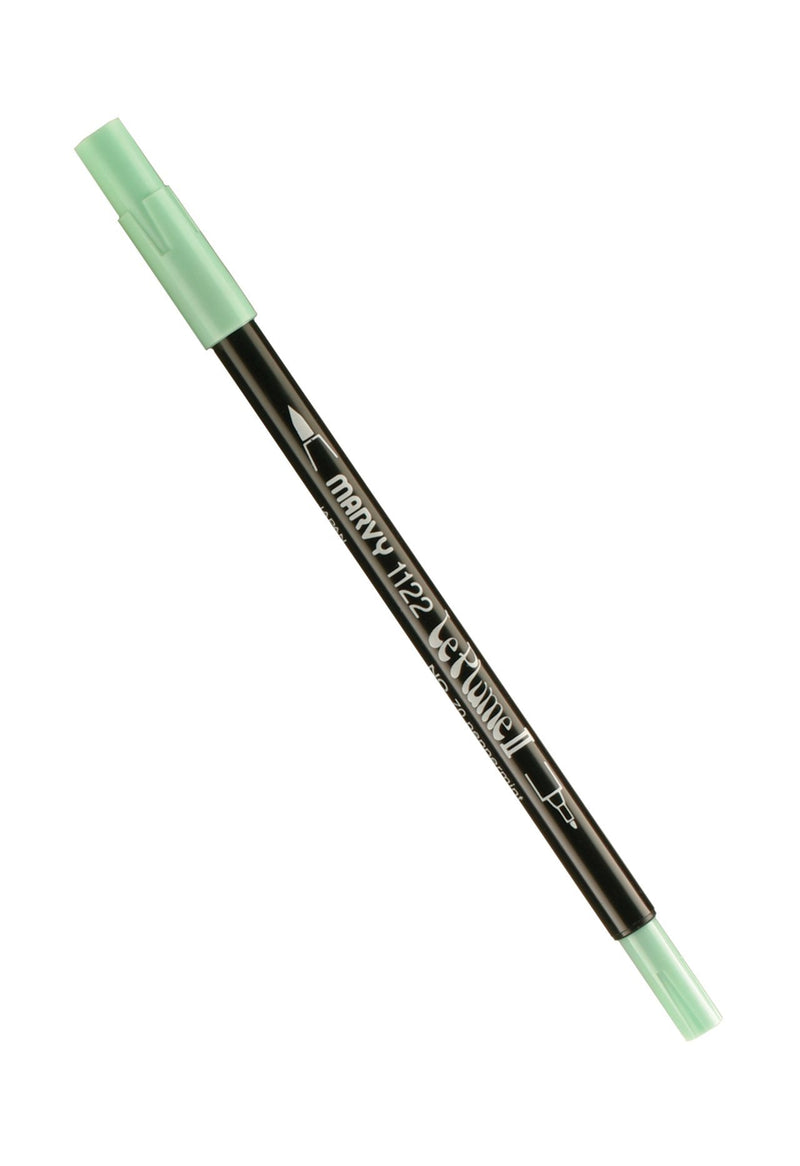 Uchida 1122-C-70 Marvy Extra Fine Tip Le Plume II Double Ender Marker Pen, Peppermint