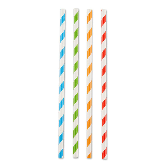 RSVP International Striped Paper Straws, 100 Count | Each Straw 7.34" Long | Lovely Design & Biodegradable | For Hot & Cold Beverages | For Parties, Events & More