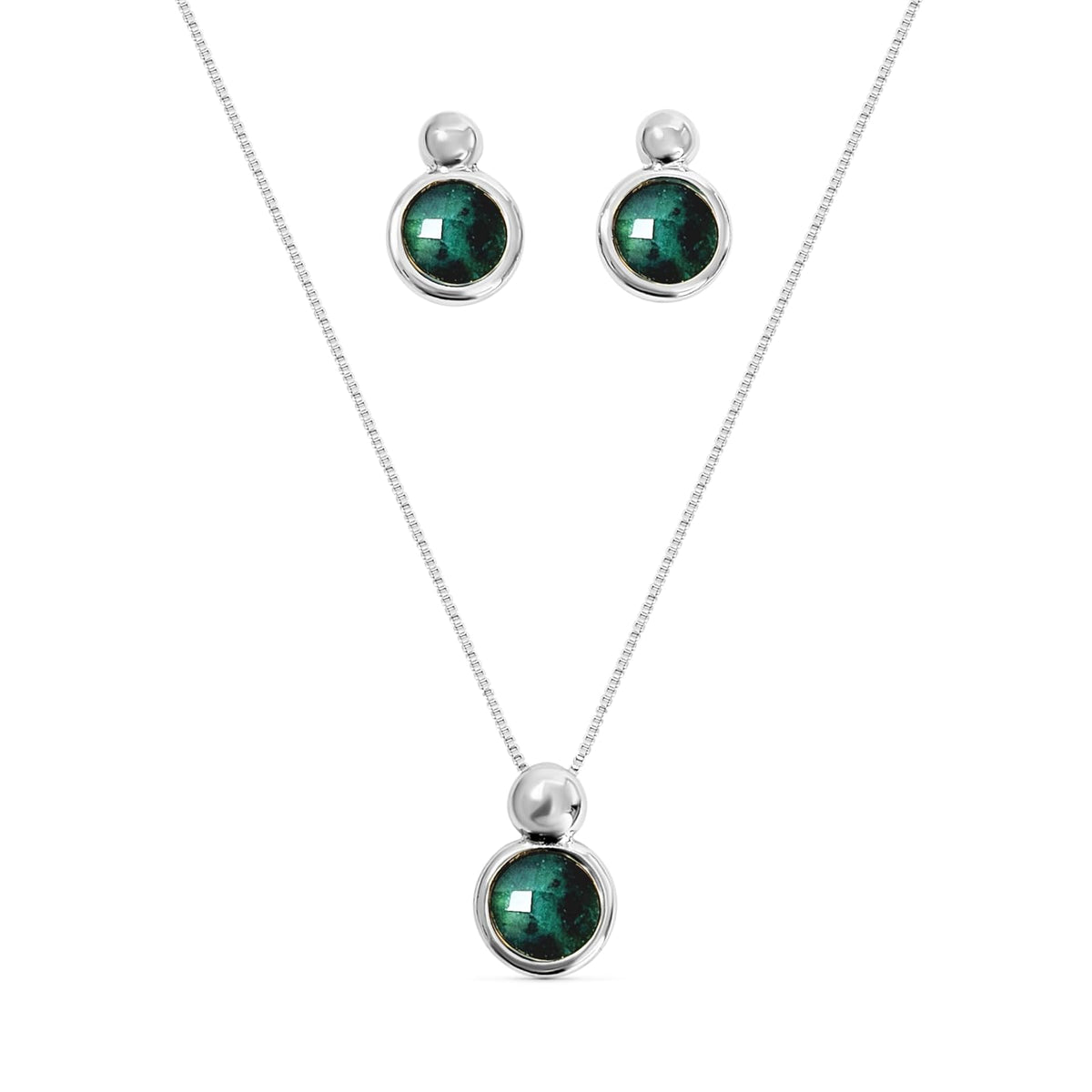 BStones Jewelry Set, White Gold, Emerald