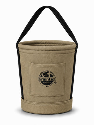 Graintex CB2414 Utility Tapered Canvas Bucket 12"X10"X15", Khaki