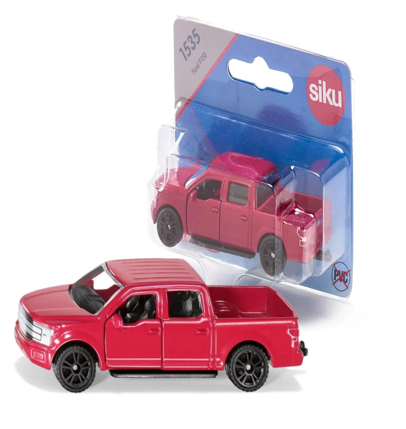 Siku 1535, Ford F150, Red, Metal/Plastic, Rubber Tyres, Toy car for Children, Opening Doors