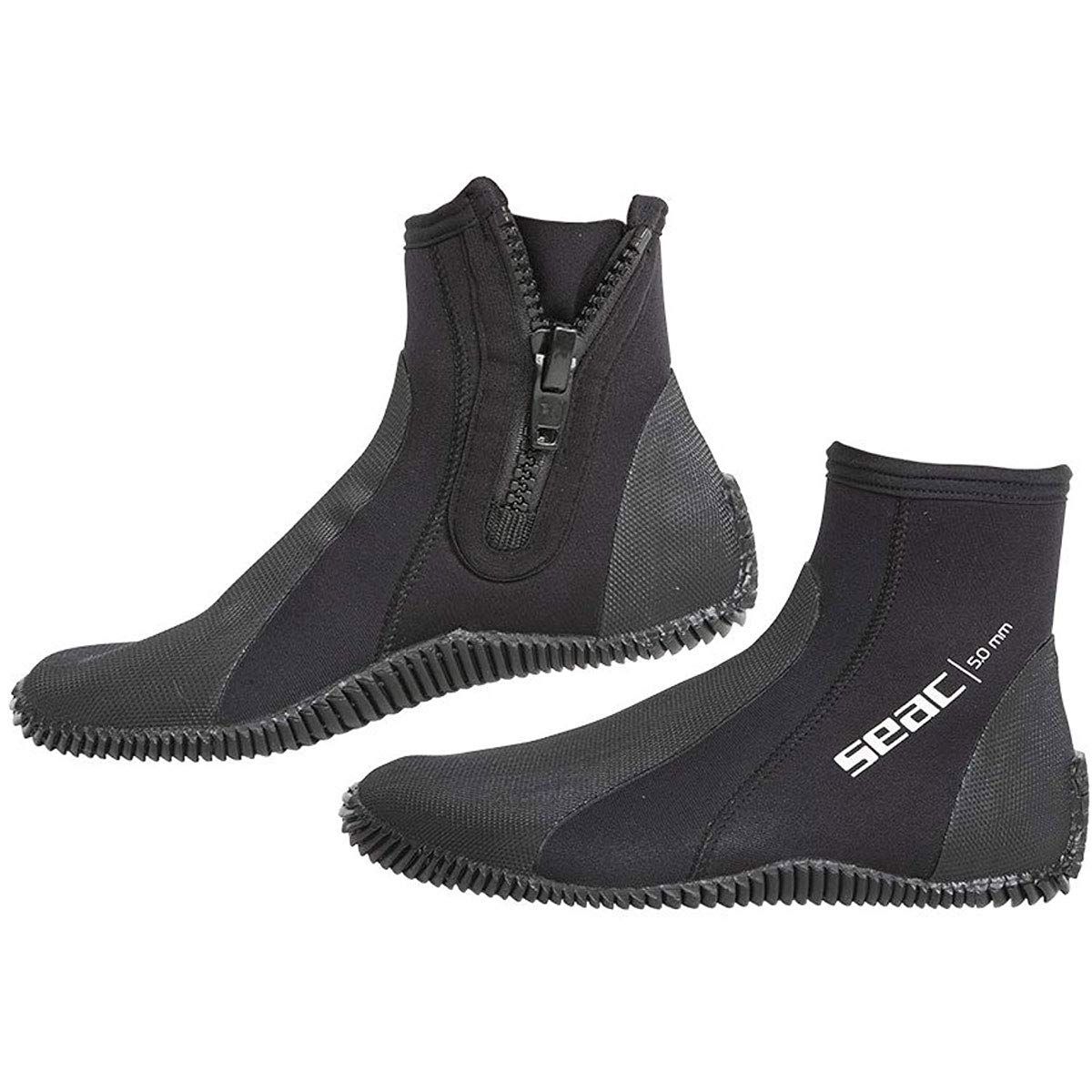 SEAC 5mm Regular Neoprene Boot, Black, X-Small (4.½/5.½)