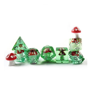 BESCON DICE Game Dice, Green Set (Red Mushroom)