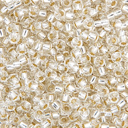 John Bead Craft Bead, inches, Crystal Silver Lined