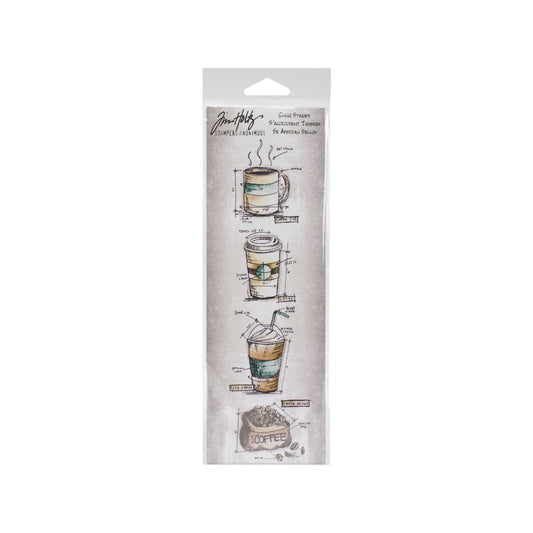 Stampers Anonymous Rubber Stamp, 3" by 10", Cream